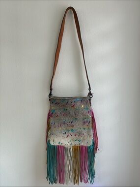 American Darling Rainbow Speckled Fringe Crossbody Bag